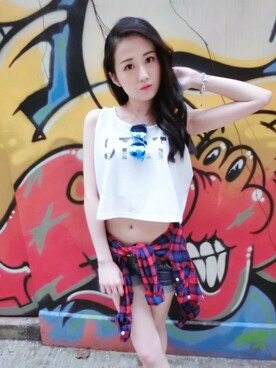 「Choiceのアイテム」を使った、Katie Hui 許芯悅さん（レディース・163cm）の夏コーディネート