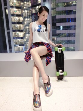 「Choiceのアイテム」を使った、Katie Hui 許芯悅さん（レディース・163cm）の夏コーディネート