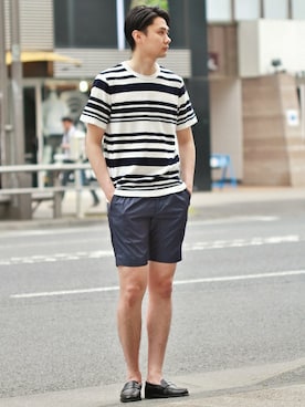 「EDIFICE（エディフィス）のアイテム（スラックス）」を使った、EDIFICE本社スタッフ2さん（メンズ・184cm）の春コーディネート