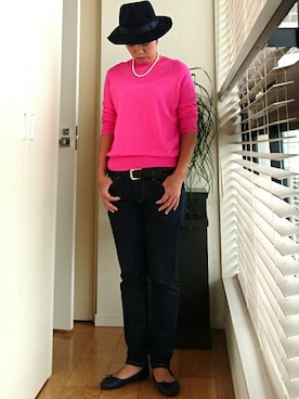 「テーパードデニム」｜mogcoさん（レディース・156cm）の秋コーディネート