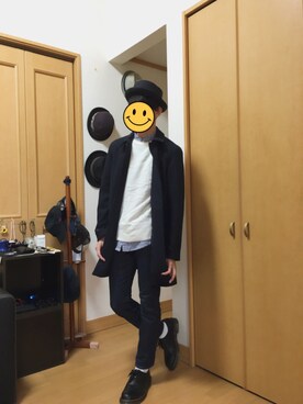 「Dr. Martens（ドクターマーチン）のDr.Martens (ドクターマーチン)/1461 3EYE GIBSON SHOES（その他シューズ）」を使った、くりのはらたむらまろさん（メンズ・175cm）の秋コーディネート