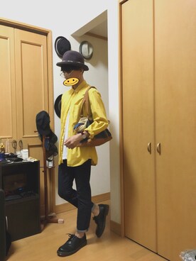 「HALB（ハルプ）のアイテム（帽子）」を使った、くりのはらたむらまろさん（メンズ・175cm）の秋コーディネート