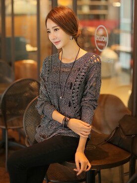 「透けトップス」｜スタイルオンミさん（レディース・167cm）の秋コーディネート