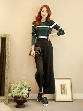 「ガウチョパンツ」｜スタイルオンミさん（レディース・167cm）の秋コーディネート