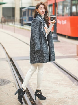 「アイテム（チェスターコート）」を使った、スタイルオンミさん（レディース・167cm）の秋コーディネート