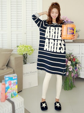 「アイテム（ルームウェア/パジャマ）」を使った、スタイルオンミさん（レディース・167cm）の冬コーディネート