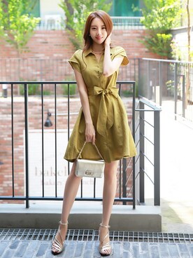 「リネンワンピース」｜スタイルオンミさん（レディース・167cm）の春コーディネート