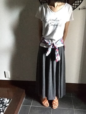 「RAW EDGE（ローエッヂ）のアイテム」を使った、つちのこさん（レディース・161cm）の夏コーディネート