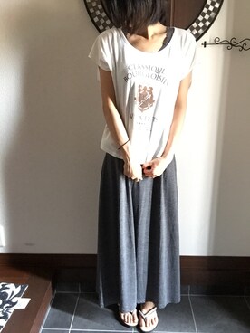 「RAW EDGE（ローエッヂ）のアイテム」を使った、つちのこさん（レディース・161cm）の夏コーディネート