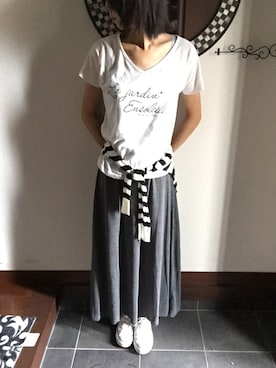 「RAW EDGE（ローエッヂ）のアイテム」を使った、つちのこさん（レディース・161cm）の夏コーディネート