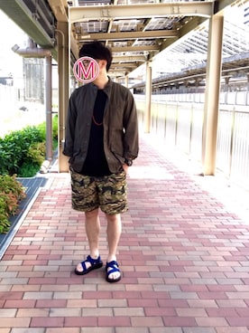 「Marvy Jamoke(マーヴィージャモーク)のアイテム」を使った、⭐︎満運⭐︎さん(メンズ・173cm)の夏コーディネート