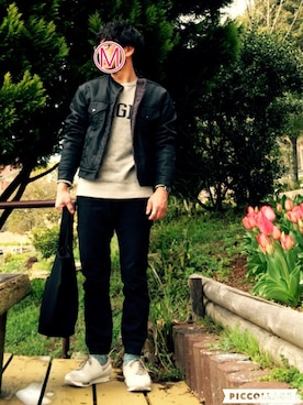 「N.HOOLYWOOD（N.ハリウッド）のアイテム（ノーカラージャケット）」を使った、⭐︎満運⭐︎さん（メンズ・173cm）の春コーディネート