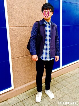 「N.HOOLYWOOD（N.ハリウッド）のアイテム（その他アウター）」を使った、⭐︎満運⭐︎さん（メンズ・173cm）の春コーディネート
