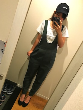 「UNTITLED（アンタイトル）のアイテム（サロペット/オーバーオール）」を使った、NaTsuumiさん（レディース・164cm）の夏コーディネート