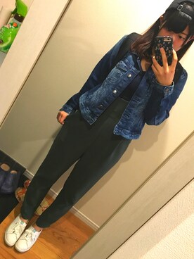 「UNTITLED（アンタイトル）のアイテム（サロペット/オーバーオール）」を使った、NaTsuumiさん（レディース・164cm）の秋コーディネート