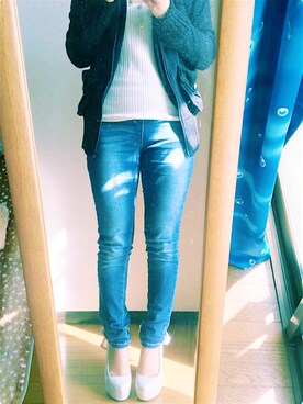 「CECIL McBEE（セシルマクビー）のアイテム（ブルゾン）」を使った、白砂糖さん（レディース・151cm）の冬コーディネート