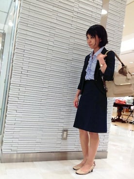 「TAKA-Q（タカキュー）のアイテム（トップス）」を使った、m.f.editorial スタッフさん（レディース・160cm）の夏コーディネート