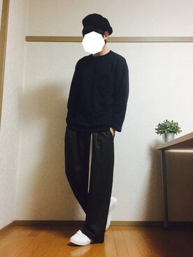 「SEVENDAYS=SUNDAY（セブンデイズサンデイ）のアイテム（ハンチング/ベレー帽）」を使った、yabuさん（メンズ・175cm）の秋コーディネート