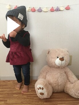 「おんなのこコーデ」｜「アイテム（キャミソール）」を使った、miiさん（キッズ・70cm）の秋コーディネート