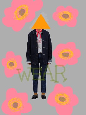 「marimekko（マリメッコ）のアイテム（ファッション雑貨、レッド系）」を使った、サンカクさん（レディース・163cm）の春コーディネート