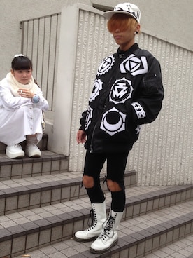 「UNIF（ユニフ）のアイテム（パンツ）」を使った、takashoさん（メンズ・170cm）の冬コーディネート