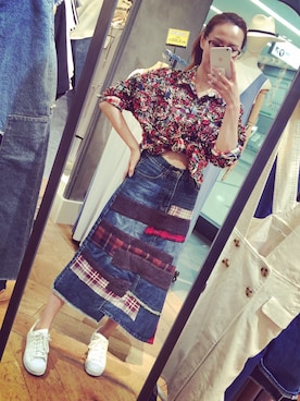 「FREE（フリー）のアイテム」を使った、高睿さん（レディース・166cm）の夏コーディネート