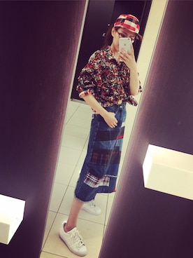 「FREE（フリー）のアイテム」を使った、高睿さん（レディース・166cm）の夏コーディネート