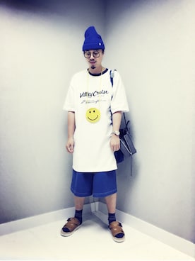 「MSGM（エムエスジーエム）のアイテム（サンダル）」を使った、marukasuさん（メンズ・176cm）の夏コーディネート