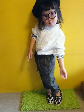 「カーゴパンツ」｜あぐさん（キッズ・100cm）の秋コーディネート