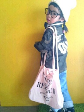 「MAISON DE REEFUR（メゾンドリーファー）のアイテム（ジャケット/アウター）」を使った、あぐさん（キッズ・100cm）の春コーディネート