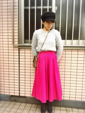 「UNITED ARROWS（ユナイテッドアローズ）のアイテム（キャスケット）」を使った、kikikiさん（レディース・149cm）の秋コーディネート