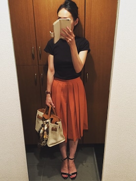 「リブクルーネックt」｜yuka☺︎さん（レディース・163cm）の夏コーディネート