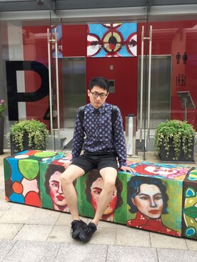 「Ted Baker（テッドベーカー）のアイテム（トップス）」を使った、茶挑kさん（メンズ・175cm）の夏コーディネート
