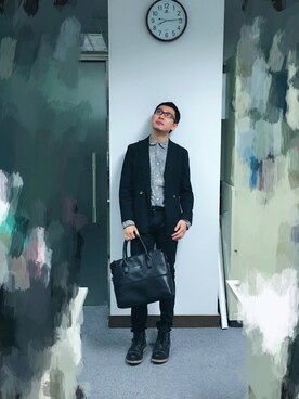 「Ted Baker（テッドベーカー）のアイテム（バッグ）」を使った、茶挑kさん（メンズ・175cm）の秋コーディネート