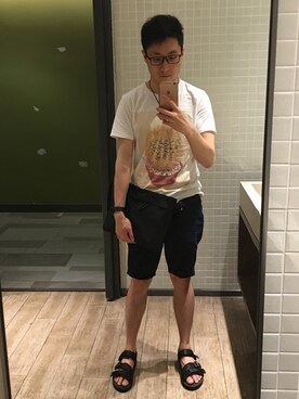 「GITMAN BROS.（ギットマンブラザーズ）のアイテム（パンツ）」を使った、茶挑kさん（メンズ・175cm）の夏コーディネート