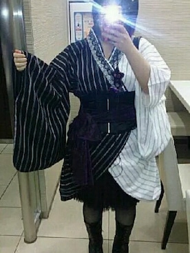 「ALGONQUINS（アルゴンキン）のアイテム（水着/着物・浴衣）」を使った、梓那さん（レディース・156cm）の秋コーディネート