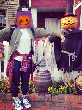 「ハロウィン」｜「アイテム（ミリタリージャケット）」を使った、あゆぱさん（レディース・150cm）の秋コーディネート