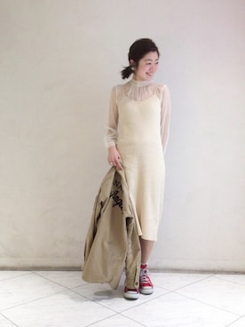 「Another Edition」｜「アイテム（ミリタリージャケット）」を使った、Sayaka Takeguchiさん（レディース・159cm）の春コーディネート