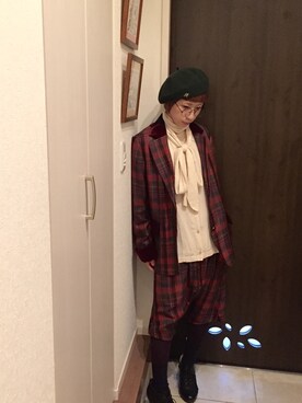 「mercibeaucoup,（メルシーボークー）のアイテム（テーラードジャケット）」を使った、ぷちこさん（レディース・152cm）の冬コーディネート