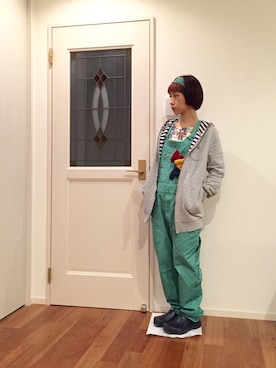 「mercibeaucoup,（メルシーボークー）のアイテム（サロペット/オーバーオール）」を使った、ぷちこさん（レディース・152cm）の冬コーディネート