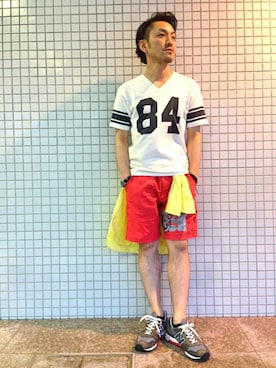 「TYPE BLUE（タイプブルー）のアイテム（Tシャツ/カットソー）」を使った、Y.ushiyamaさん（メンズ・165cm）の夏コーディネート