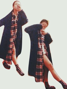 「BEAMS（ビームス）のアイテム（ピーコート）」を使った、ももさん（レディース・161cm）の冬コーディネート