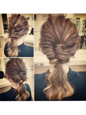 「編み込みヘア」｜みつあきつきさん（レディース・165cm）の秋コーディネート