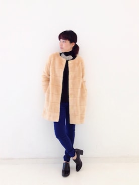 「nusy（ヌージー）のアイテム」を使った、MAKORIさん（レディース・158cm）の冬コーディネート