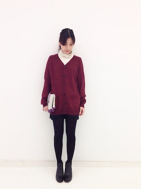 「nusy（ヌージー）のアイテム」を使った、MAKORIさん（レディース・158cm）の冬コーディネート