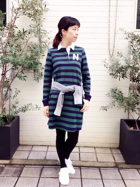 「襟付きワンピース」｜MAKORIさん（レディース・158cm）の春コーディネート