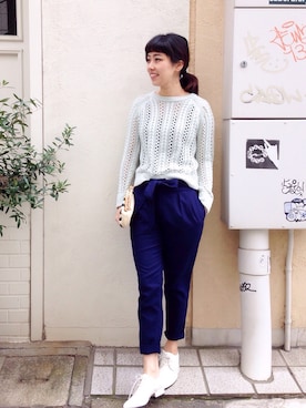 「nusy（ヌージー）のアイテム」を使った、MAKORIさん（レディース・158cm）の春コーディネート