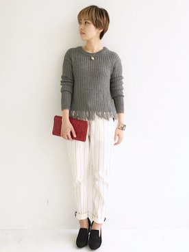 「haco!（ハコ）のアイテム（トップス）」を使った、MAKORIさん（レディース・158cm）の秋コーディネート