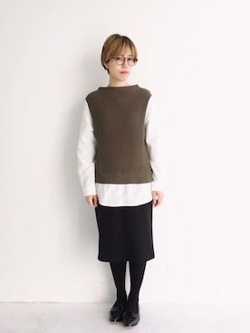 「haco!（ハコ）のアイテム（その他シューズ）」を使った、MAKORIさん（レディース・158cm）の冬コーディネート
