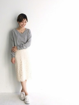 「haco!（ハコ）のアイテム（トップス）」を使った、MAKORIさん（レディース・159cm）の冬コーディネート